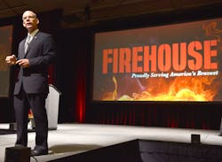 Firehouse Editor-in-Chief Tim Sendelbach addressed the crowd during the opening ceremonies.