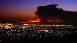 Wildland fire is a coalition effort, as was the case with the Freeway Complex Fire burned in a Mutual Threat Zone in Southern California. Wildland fire is a coalition effort, as was the case with the Freeway Complex Fire burned in a Mutual Threat Zone in Southern California.