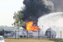 Effective extinguishment of crude oil fires requires the use of hydrocarbon foam concentrates and appliances for application of foam. Effective extinguishment of crude oil fires requires the use of hydrocarbon foam concentrates and appliances for application of foam.