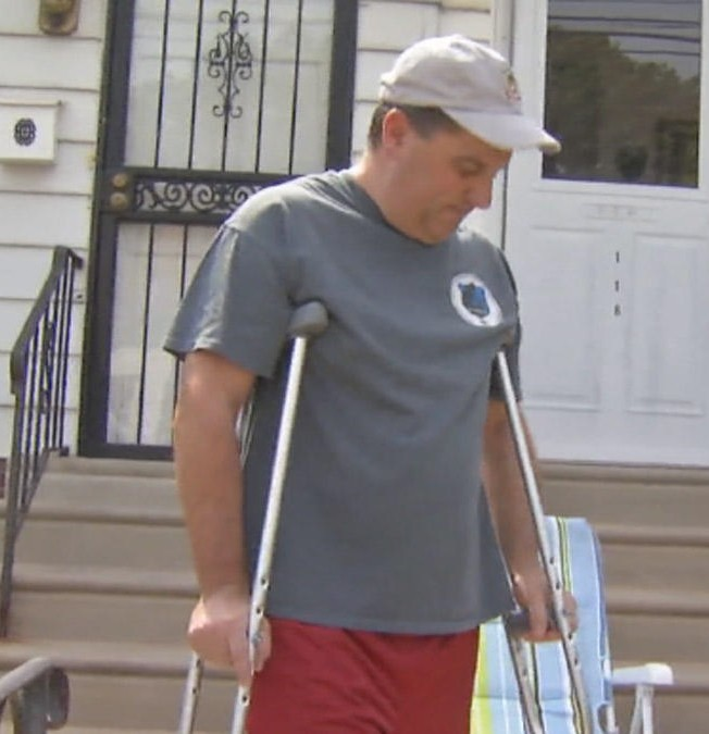 Collingdale Fire Chief Marc Hanly was saved by the vest he wore on duty as a police officer.