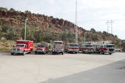 Los Alamos County Fire Department apparatus located at Station 3 in White Rock. Los Alamos County Fire Department apparatus located at Station 3 in White Rock.
