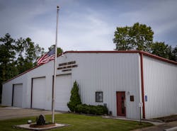 The flag flies at half mast in honor of Santee Circle Battalion Chief Maywood Gaskins. The flag flies at half mast in honor of Santee Circle Battalion Chief Maywood Gaskins.