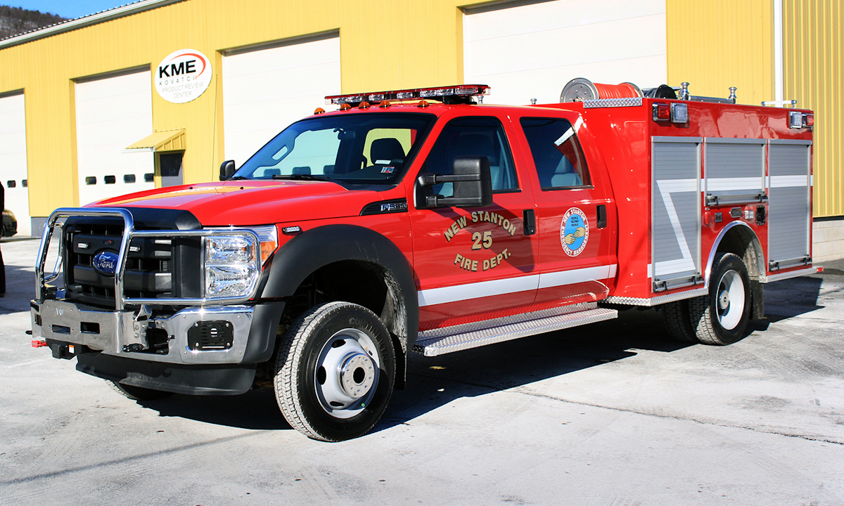 Quick Attack Pumper Arrives at Stanton, Pa. Volunteer Fire Department, Built by KME Firehouse