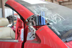 The hollow area inside both A-pillars of a 2003–2011 Volkswagen New Beetle convertible conceals the thick-walled ultra-high-strength gun barrel pipe constructed of Boron steel. Older power rescue tool cutters were not designed to confront vehicles with this strong of a piece of steel inside the pillars.