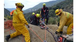 Fire personnel from the Los Angeles County Fire Department, the Angeles National Forest and Los Angeles County Sheriff&apos;s Department&apos;s search-and-rescue team conduct USAR training in Pasadena, CA.