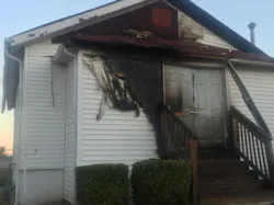 The aftermath of the fifth fire set outside of a church in St. Louis in recent weeks. The aftermath of the fifth fire set outside of a church in St. Louis in recent weeks.
