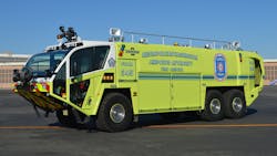 The Metropolitan Washington Airport Authority operates several Oshkosh Global Striker ARFF units including Foam 345. Note the use of scene lighting on top of the body. The Metropolitan Washington Airport Authority operates several Oshkosh Global Striker ARFF units including Foam 345. Note the use of scene lighting on top of the body.