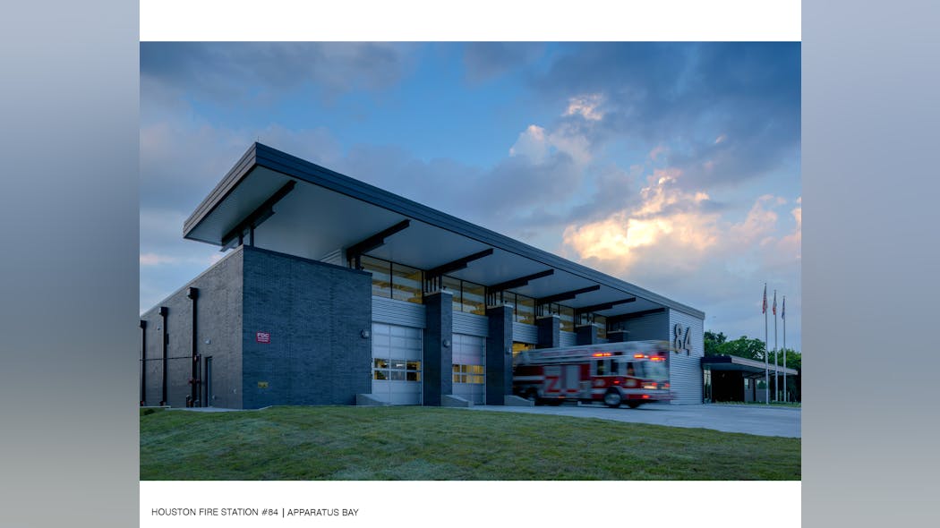 The exterior of Houston Fire/EMS Station 84.