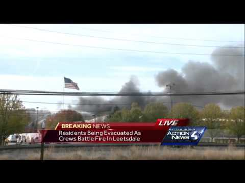 Firefighter Video Fivealarm Fire at Leetsdale Industrial Building