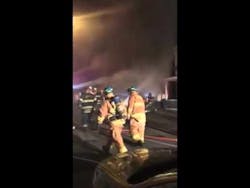 Pa. Firefighters Battle Row Home Fire