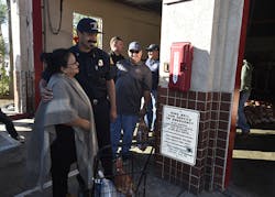 San Diego firefighters provided turkeys and potatoes for 325 families for the holidays distributing them to pre-selected families from two stations.