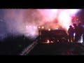 Car Fire Battled on Interstate