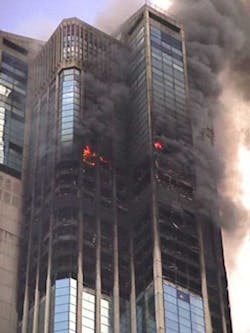 On Oct. 18, 2004, fire broke out on the 34th floor of the east tower of the Parque Central office building, a 54-story structure in Caracas, Venezuela. The building was equipped with a sprinkler system, but it had been deactivated due to leakage and maintenance issues. On Oct. 18, 2004, fire broke out on the 34th floor of the east tower of the Parque Central office building, a 54-story structure in Caracas, Venezuela. The building was equipped with a sprinkler system, but it had been deactivated due to leakage and maintenance issues.