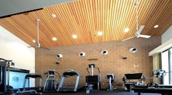 Large windows at Fire Station 2 in the Town of Paradise Valley, Ariz. allow natural light into the workout area.