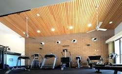Large windows at Fire Station 2 in the Town of Paradise Valley, Ariz. allow natural light into the workout area.