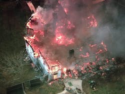 This house was equipped with a sprinkler system, which was overwhelmed. This house was equipped with a sprinkler system, which was overwhelmed.