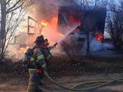 A trailer in Buckton was destroyed by fire. A trailer in Buckton was destroyed by fire.
