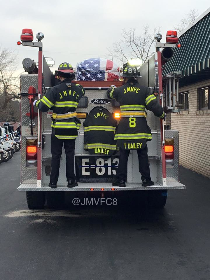 Bryan and Tyler Dailey take their final ride with their dad, Harford Senior Deputy Patrick Dailey.