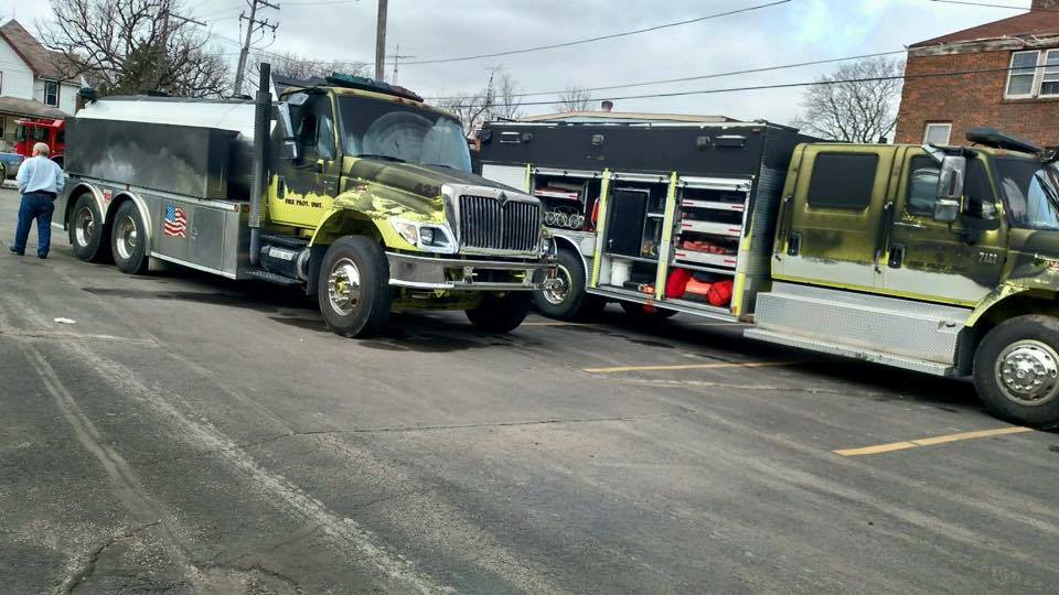 Stockton, Ill. apparatus damaged or destroyed by fire.