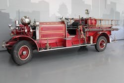 A 1926 Ahrens Fox apparatus is showcased in HME's corporate office. A 1926 Ahrens Fox apparatus is showcased in HME's corporate office.