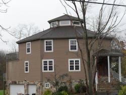 Photo 6: Consider using existing openings to start vertical ventilation operations. Clearing the windows from this roof would be much faster than cutting the roofing materials. Photo 6: Consider using existing openings to start vertical ventilation operations. Clearing the windows from this roof would be much faster than cutting the roofing materials.
