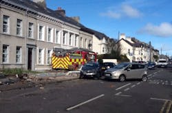 The scene after the Northern Island fire apparatus crashed through cars and homes. The scene after the Northern Island fire apparatus crashed through cars and homes.