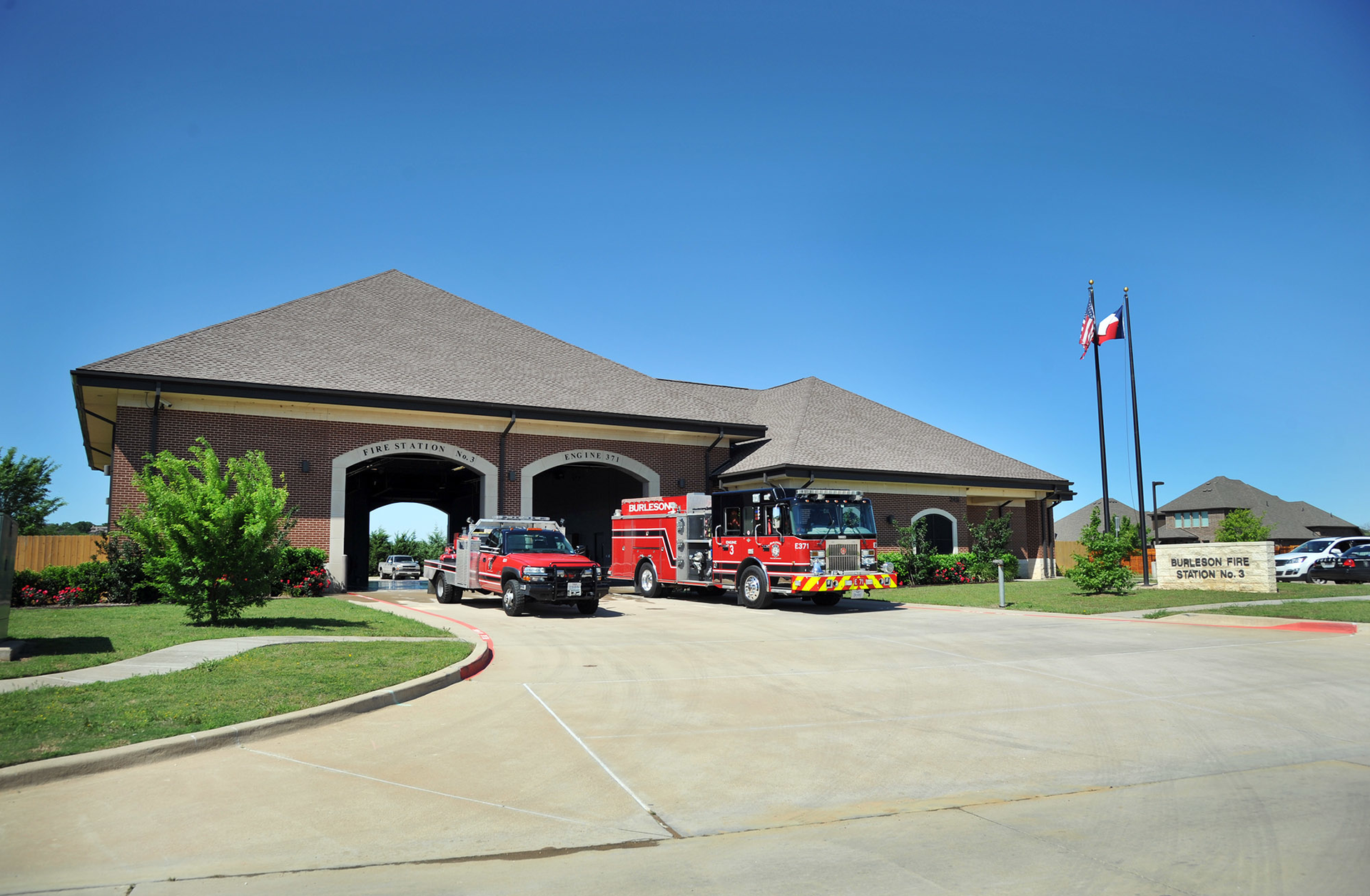 The exterior of Burleson Fire Station 3.