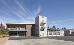 Another view of the rear of the fire station.