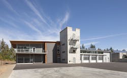 Another view of the rear of the fire station. Another view of the rear of the fire station.