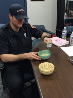 Firefighters learned about the barriers to consuming a healthy diet based on the firefighter lifestyle and schedule.