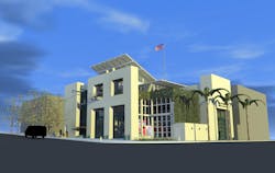 At Bayside Fire Station in San Diego, glass doors and lighting will emphasize views into the apparatus bay during both the day and night, highlighting and featuring the engines and rigs like a new luxury car display. At Bayside Fire Station in San Diego, glass doors and lighting will emphasize views into the apparatus bay during both the day and night, highlighting and featuring the engines and rigs like a new luxury car display.