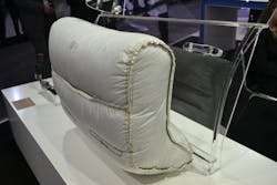 The ZF TRW External Airbag is a large-volume unit that inflates completely outside of the vehicle. Each bag is as large as each door itself. It is designed to inflate pre-crash, absorb side-collision energy and then deflate as fast as typical frontal airbags do today.