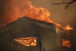 A wildfire burning in Kern County, CA is not controlled. A wildfire burning in Kern County, CA is not controlled.