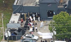 This aerial shows the scene at the Pulse nightclub.