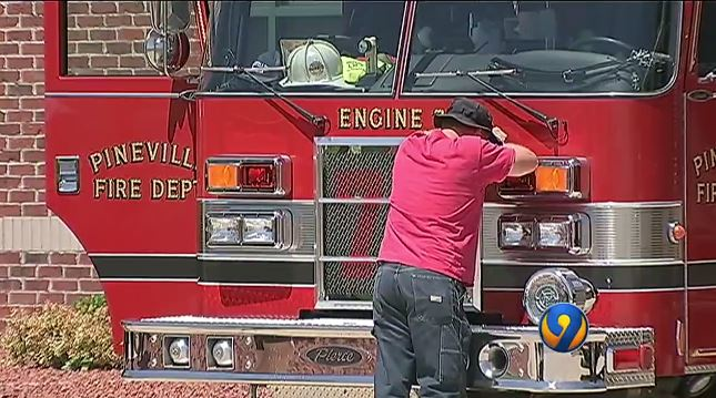 Pineville Engine 73 is Being Used as Sherrills FordTerrell Fire