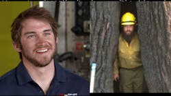 BLM firefighters Will Hawkins (left) and Jacob O'Malley. BLM firefighters Will Hawkins (left) and Jacob O'Malley.