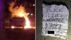 This note was found near the torched cruiser in Daytona Beach.