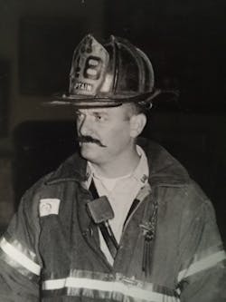 Salka as a captain of E48 in the Bronx. Harvey Eisner would stop by to visit and show the crew photos of the most recent fires in the Bronx.