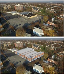 Mitchell Associates Architects is working with Macknight Architects of Syracuse, NY, on the proposed conversion of a supermarket into a fire station. The project will use the slabs, frame and roof of the existing building that has been vacant for many years.