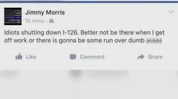 One of the posts the led to the firing of Columbia firefighter Jimmy Morris.