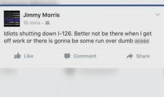 One of the posts the led to the firing of Columbia firefighter Jimmy Morris.