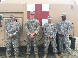 National Guard Soldiers Staff Sgt. Dana Francis, Sgt. Tommy Coppola, Spec. John Shively and Pfc. Aaron Amardey-Wellington, saved a woman stuck in the Pine Barrens Monday.
