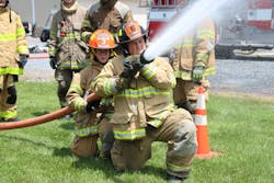 Cadets learned hose handling. Cadets learned hose handling.