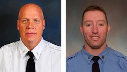 Lt. Joseph Martorell, (left), was treated for serious burn injuries. Firefighter Sean O'Rourke suffered a serious arm injury in an apparatus accident. Lt. Joseph Martorell, (left), was treated for serious burn injuries. Firefighter Sean O'Rourke suffered a serious arm injury in an apparatus accident.