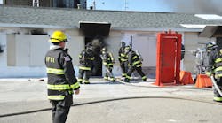 As part of the research, firefighters extinguished fires using either an interior focused attack in which they entered the front door and advanced the line to the fire in the bedrooms, or a transitional attack (initial knock down from the window before entering the front door). As part of the research, firefighters extinguished fires using either an interior focused attack in which they entered the front door and advanced the line to the fire in the bedrooms, or a transitional attack (initial knock down from the window before entering the front door).