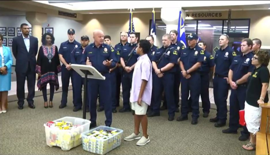 Hector Montoya donates 125 smoke alarms to DeSoto Fire Rescue.