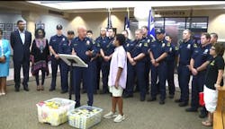 Hector Montoya donates 125 smoke alarms to DeSoto Fire Rescue. Hector Montoya donates 125 smoke alarms to DeSoto Fire Rescue.