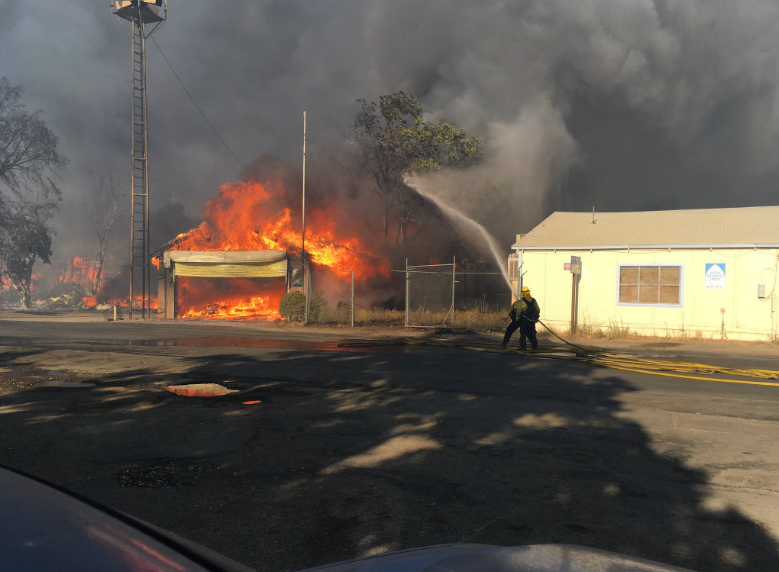 Historic former fire station in Lower Lake was among 10 buildings consumed.