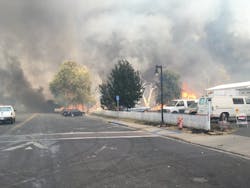 Wildfire ravaged downtown Lower Lake. Wildfire ravaged downtown Lower Lake.