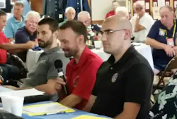 Speaking at the CVVFA conference are, from the left Dave Finger, NVFC; Sean Carroll, CFSI; and Ian Davis, IAFC.